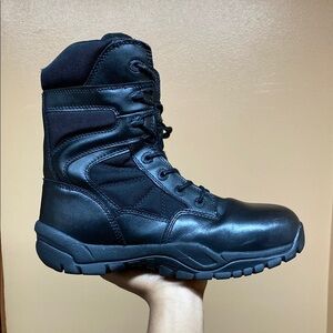 Rockport Vibram Black Tactical Genuine Leather Combat Boots